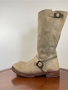 Frye Veronica Tall Engineer Buckle Harness Moto Riding Boot